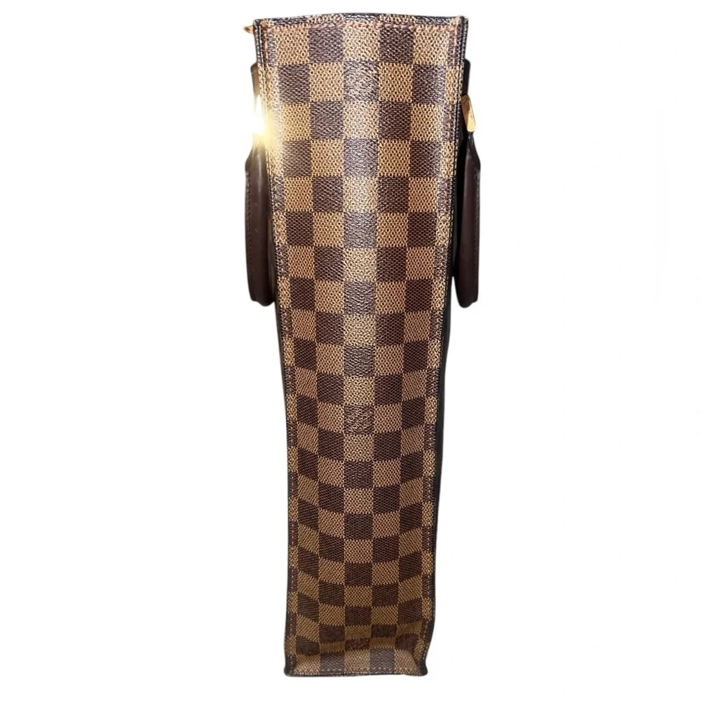 EUC Louis Vuitton Authentic Damier Ebene Sac Plat Tote Handbag COA Neutral Brown